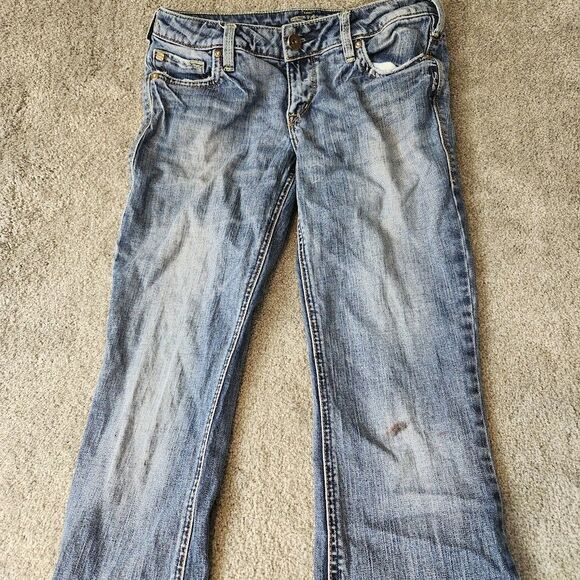 Silver Jeans Aiko Bootcut Womens 27/33 Blue Denim Medium Wash Mid Rise - Picture 7 of 14